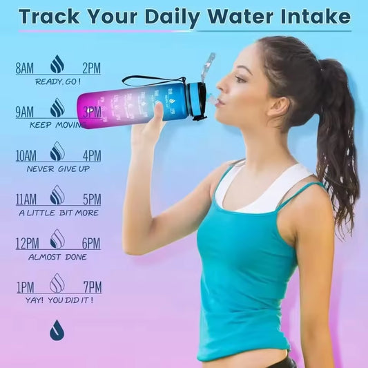 32oz Leakproof Motivational Water Bottle