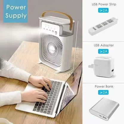 Portable Mini Air Conditioner with LED Night Light for Home & Office