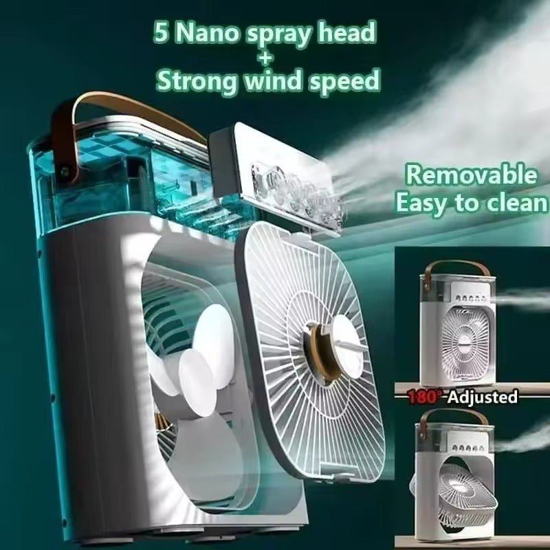 Portable Mini Air Conditioner with LED Night Light for Home & Office
