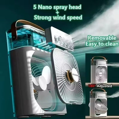 Portable Mini Air Conditioner with LED Night Light for Home & Office