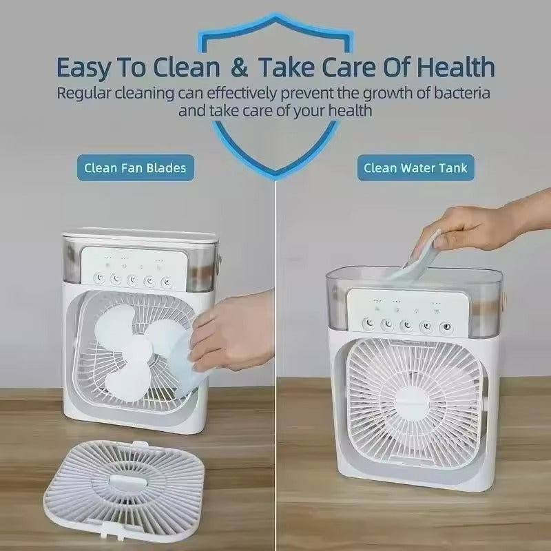Portable Mini Air Conditioner with LED Night Light for Home & Office