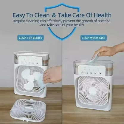 Portable Mini Air Conditioner with LED Night Light for Home & Office