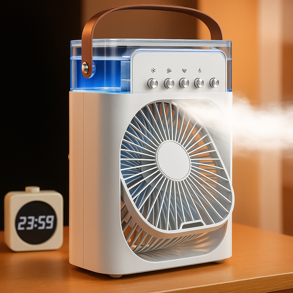 Portable Mini Air Conditioner with LED Night Light for Home & Office
