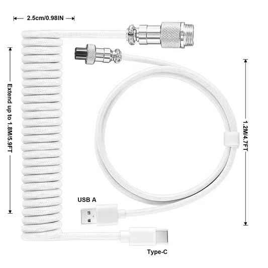 Coiled Aviator USB-C Mechanical Keyboard Cable