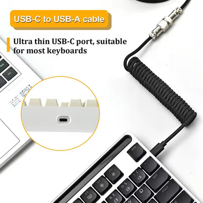 Coiled Aviator USB-C Mechanical Keyboard Cable