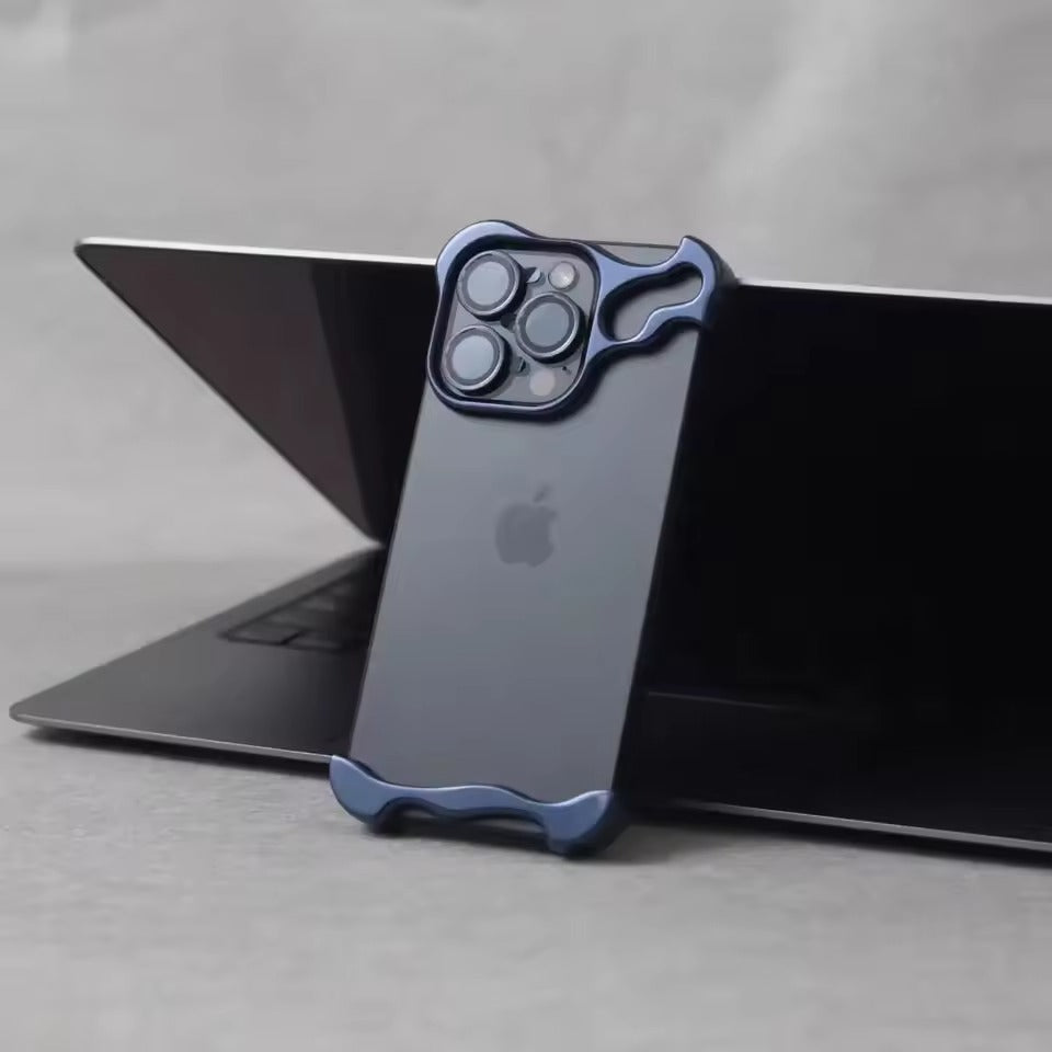 Luxury Irregular Aluminum Alloy Bumper Case with Lens Protection