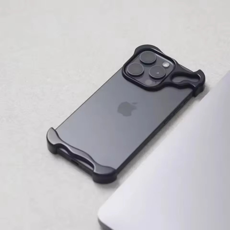 Luxury Irregular Aluminum Alloy Bumper Case with Lens Protection