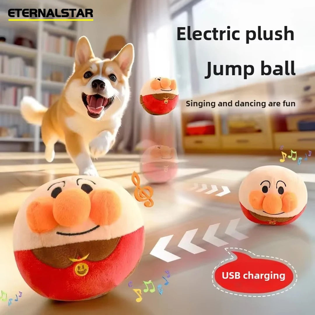 Interactive Electric Plush Jumping Ball for Dogs