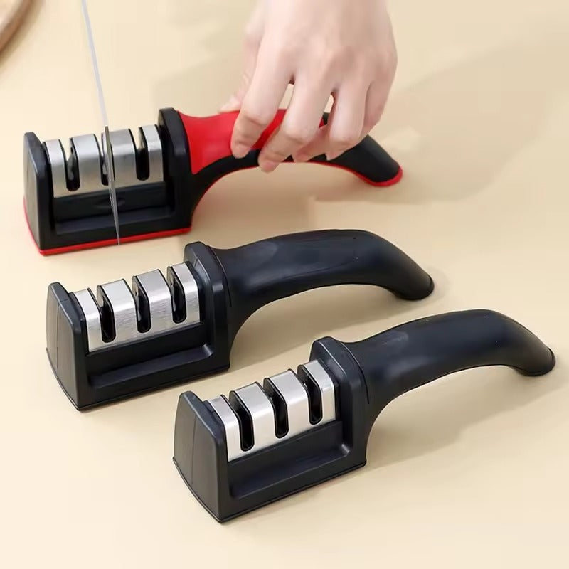 3-Stage Knife Sharpener with Anti-Slip Base
