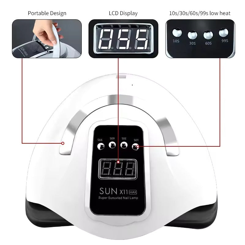 SUN X11 MAX Professional UV LED Nail Lamp – 280W Gel Polish Dryer