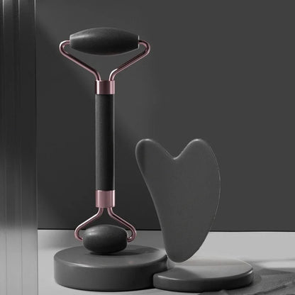 2Pcs Face Massager Roller & Gua Sha Set