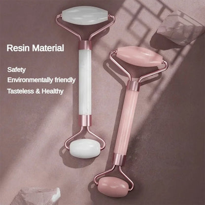 2Pcs Face Massager Roller & Gua Sha Set