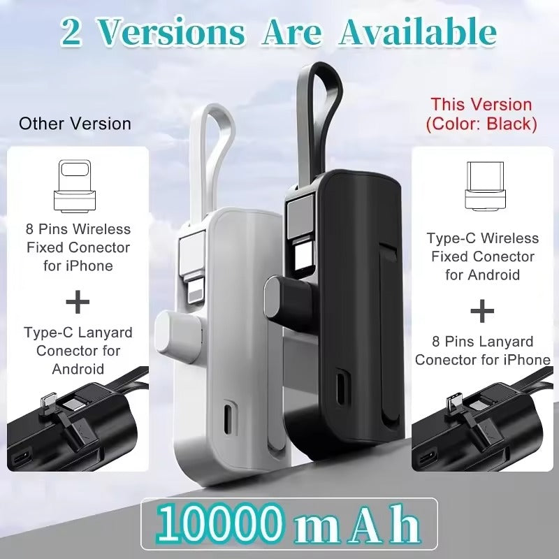 2-in-1 Mini 10000mAh Portable Power Bank & Battery Case