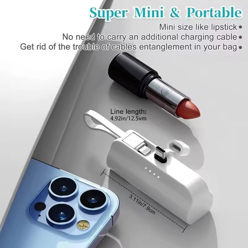 2-in-1 Mini 10000mAh Portable Power Bank & Battery Case