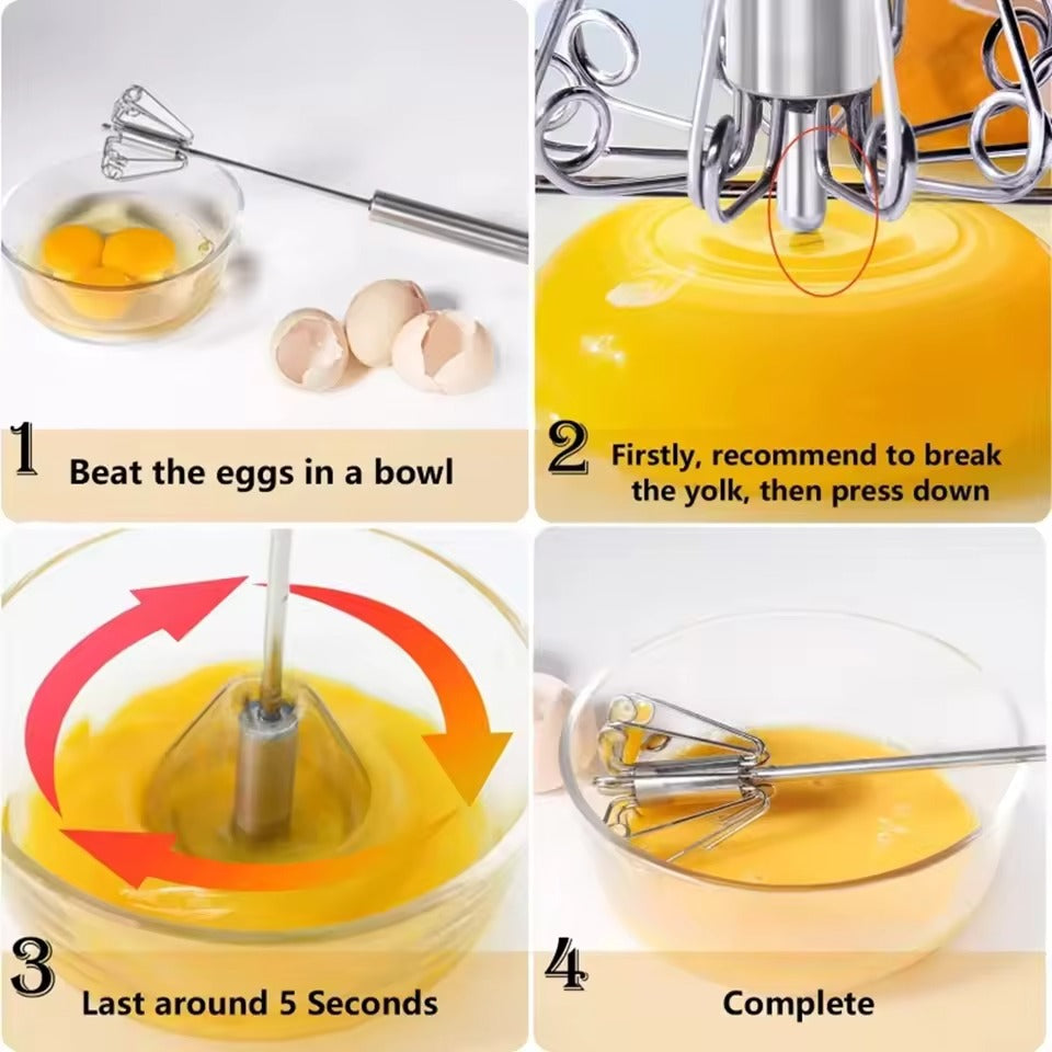 Semi-Automatic Stainless Steel Egg Beater