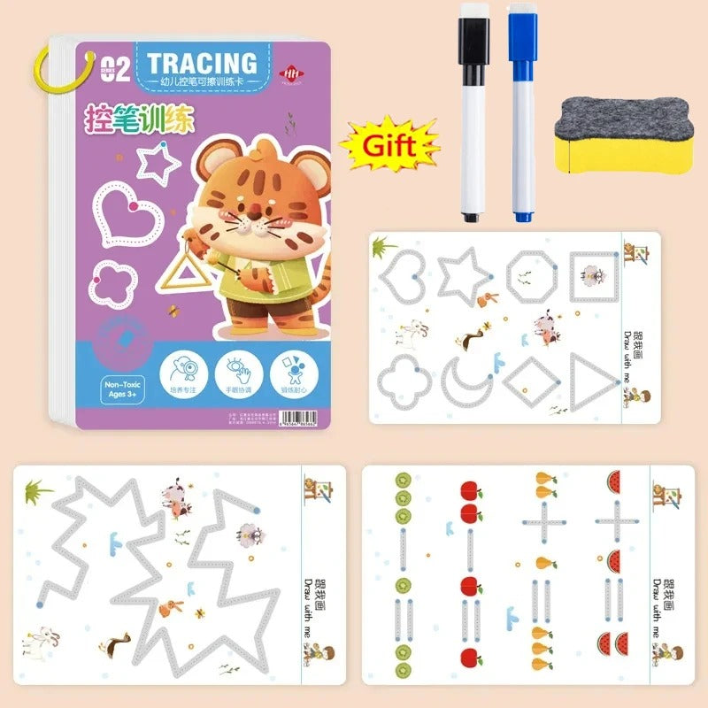 Montessori Reusable Magic Drawing & Tracing Book
