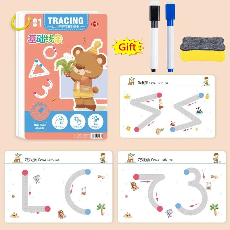 Montessori Reusable Magic Drawing & Tracing Book