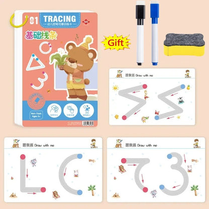 Montessori Reusable Magic Drawing & Tracing Book