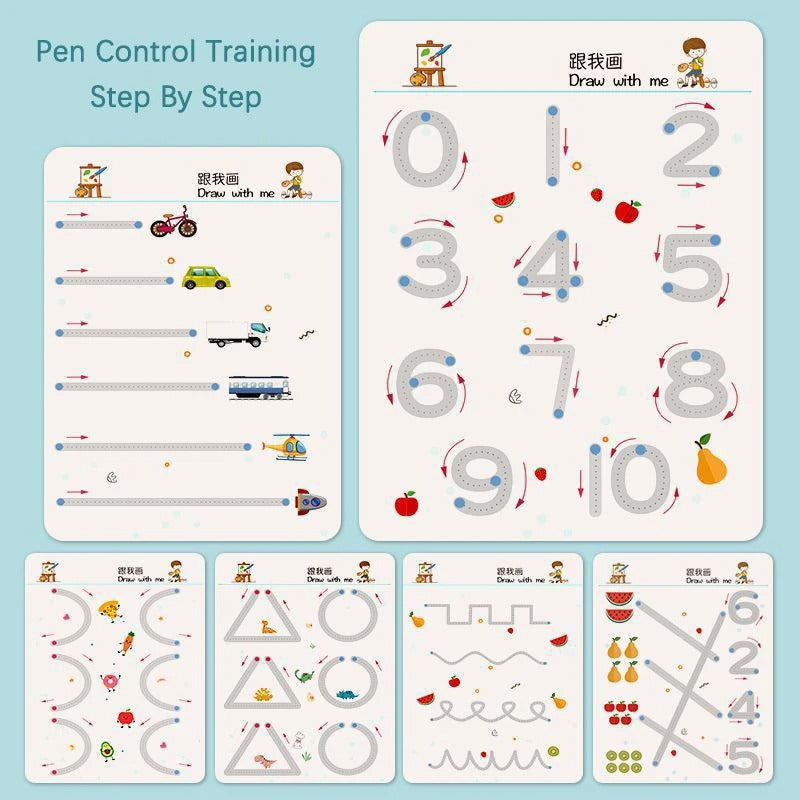 Montessori Reusable Magic Drawing & Tracing Book