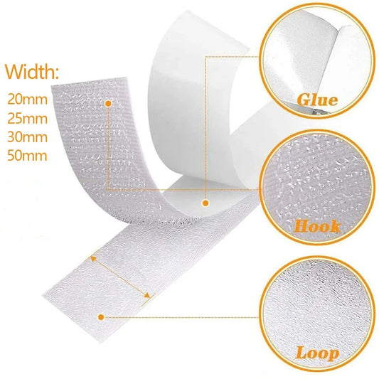 25m Strong Self-Adhesive Hook & Loop Fastener Tape